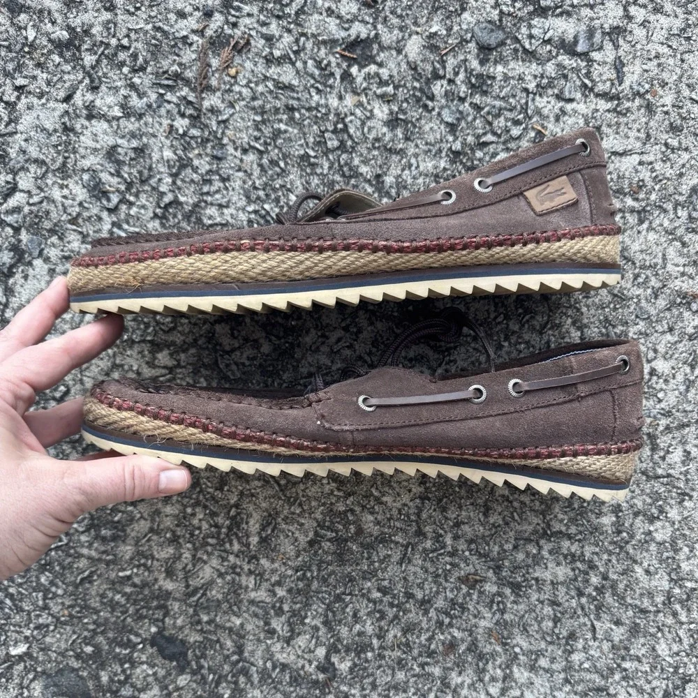 Lacoste Sauville Boat Shoes Men's Sz 10.5 (EU 44) Brown